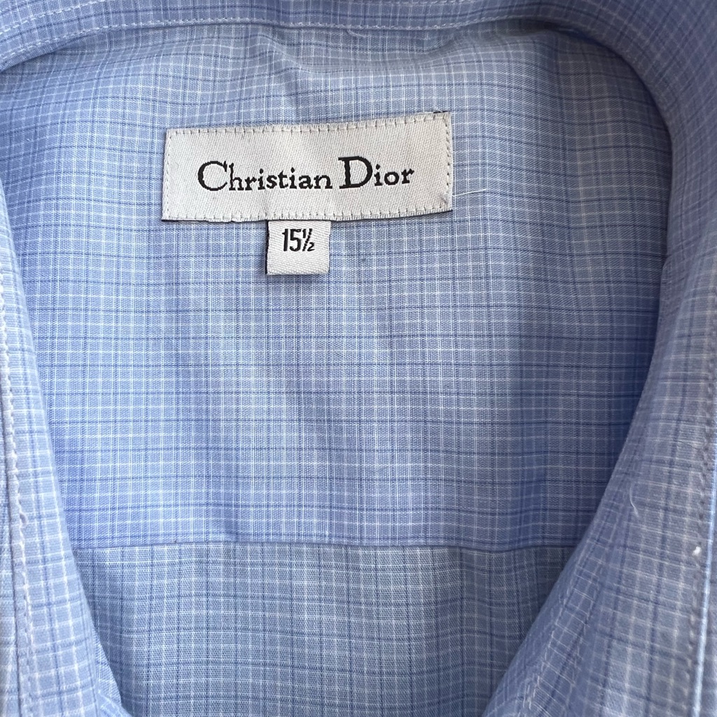 Christian Dior Short Sleeve Button Shirt For Men Light Blue Color With Print.